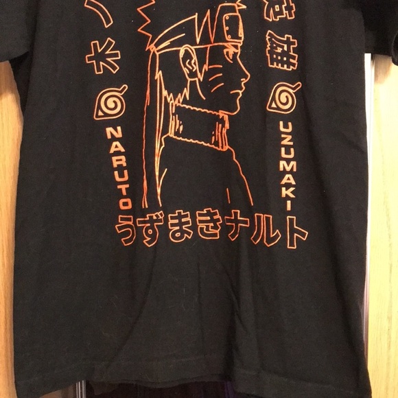 Naruto Shippuden 20th Anniversary graphic T shirt size Medium black with orange - Picture 4 of 10